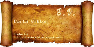 Barta Viktor névjegykártya